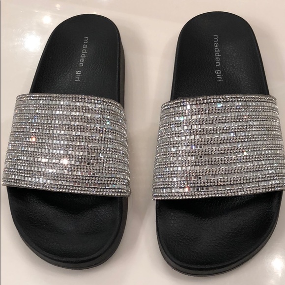 madden girl rhinestone slides